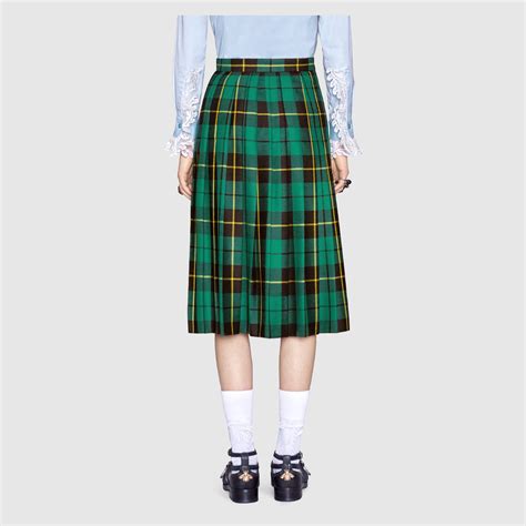 gucci wool tartan skirt red|Gucci denim skirt.